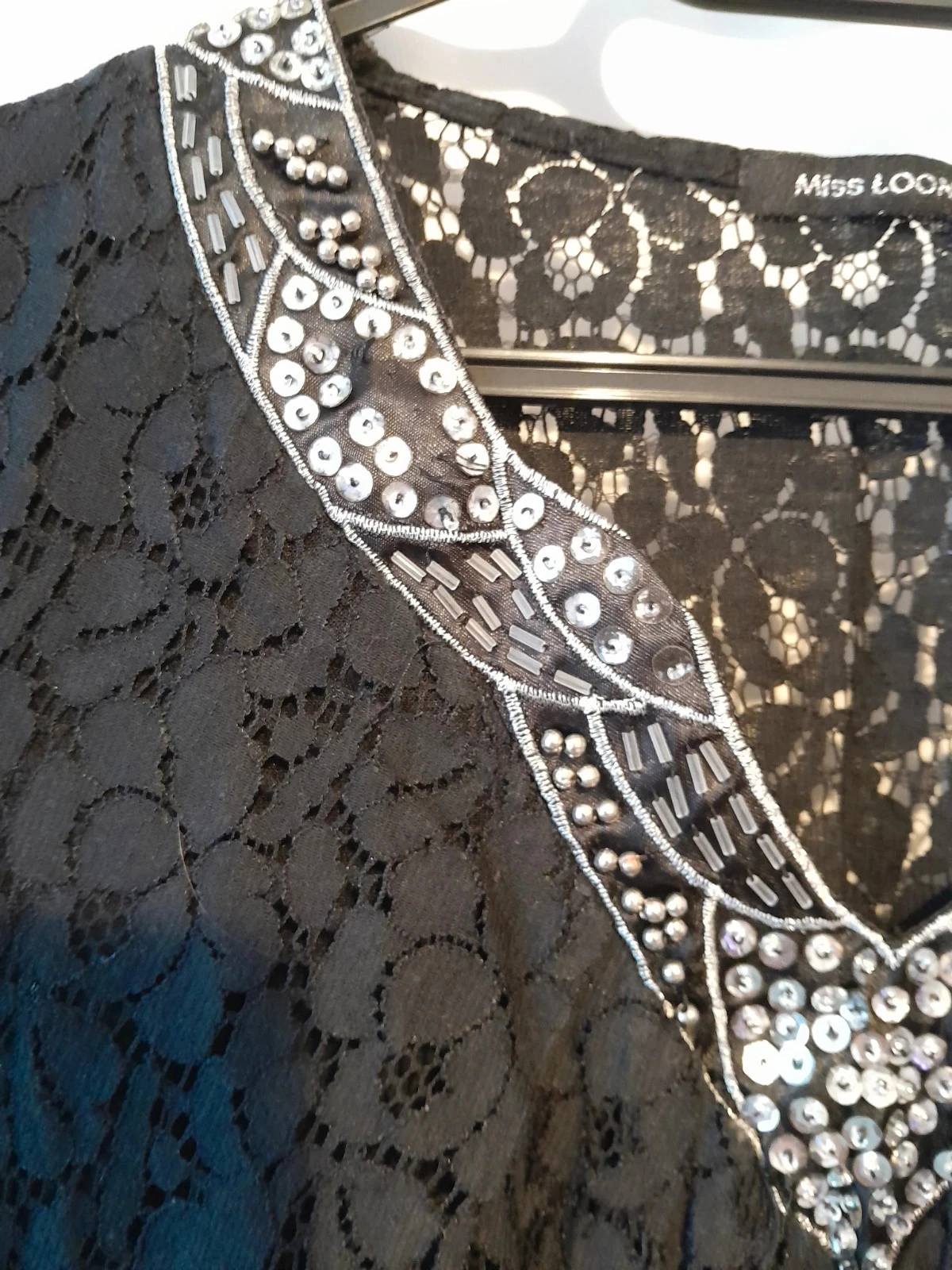 Blusa preta, renda e strass, Tamanho 38/40 – photo 8